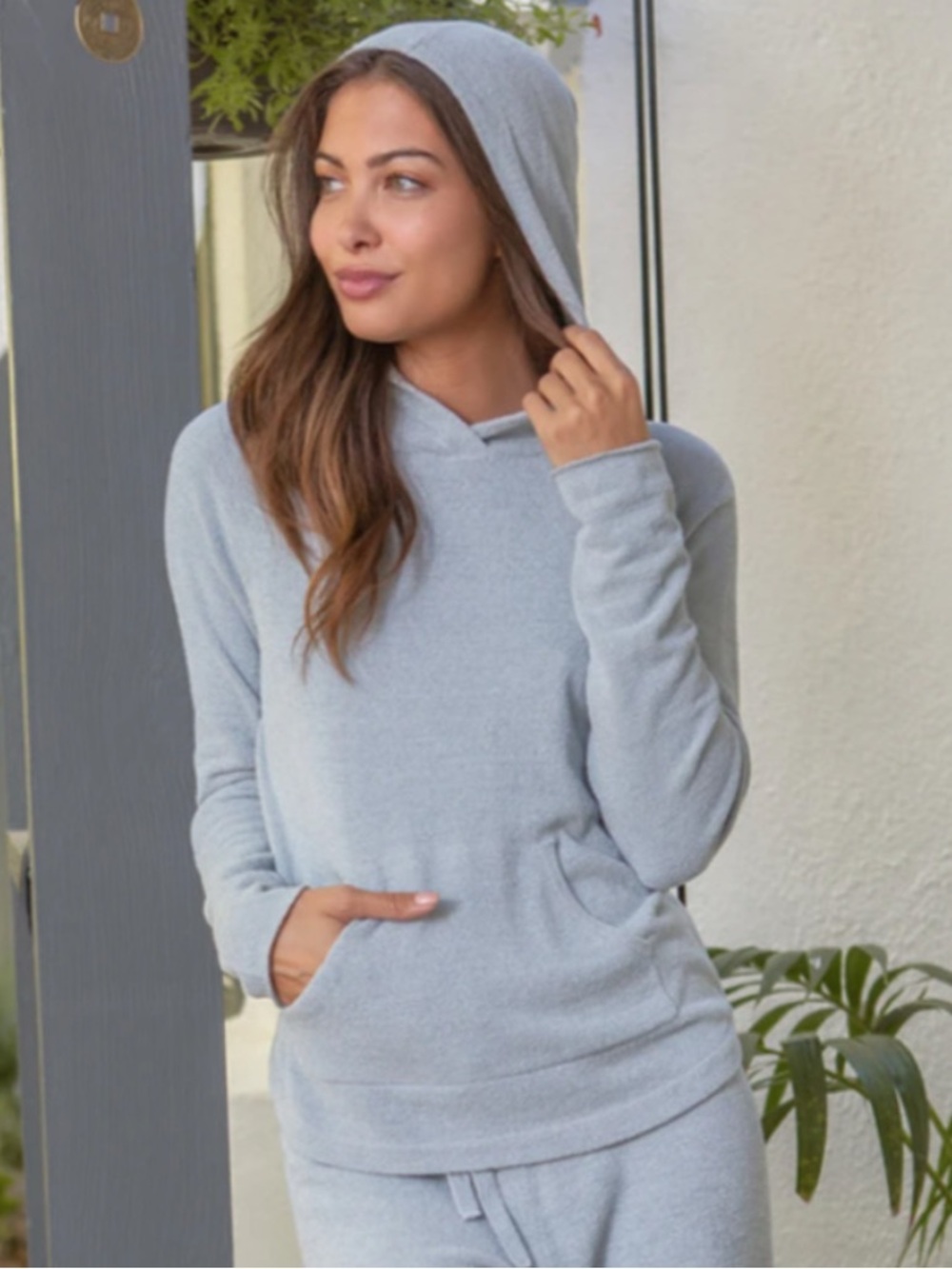 Barefoot Dreams Cozy Chic Lite hoodie. Icey blue color. NWOT